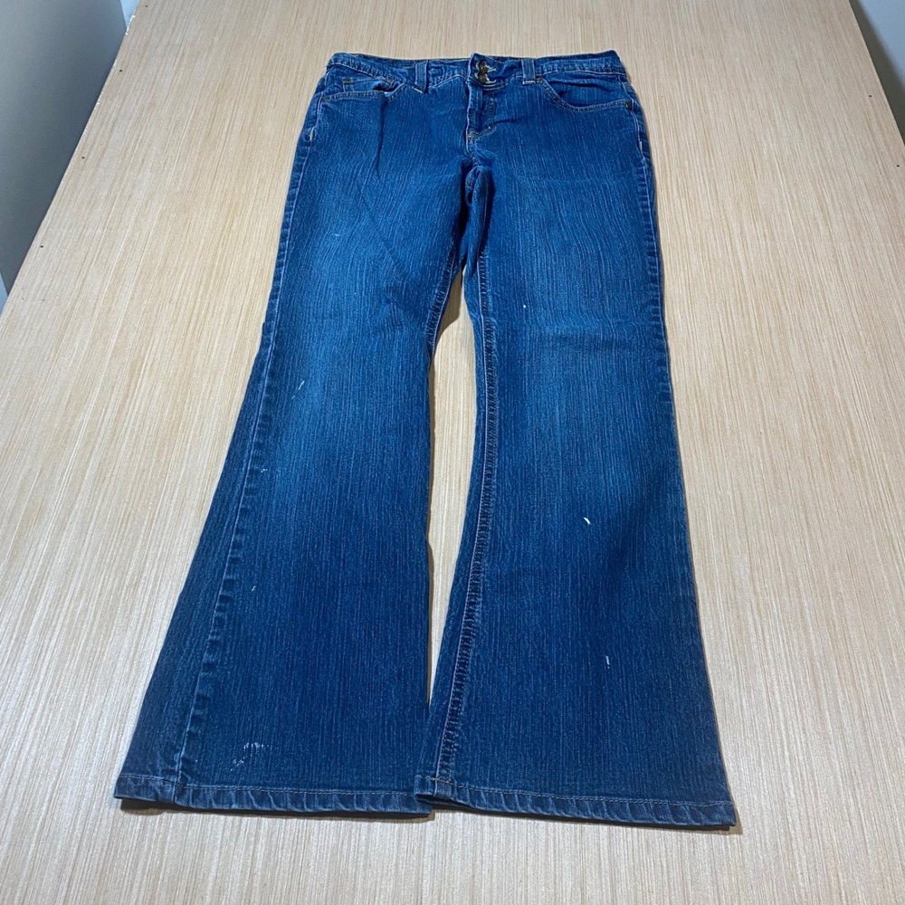 Bandolino Blu Arianna Bootcut Jeans Blue Denim Flap Pocket Womens 8